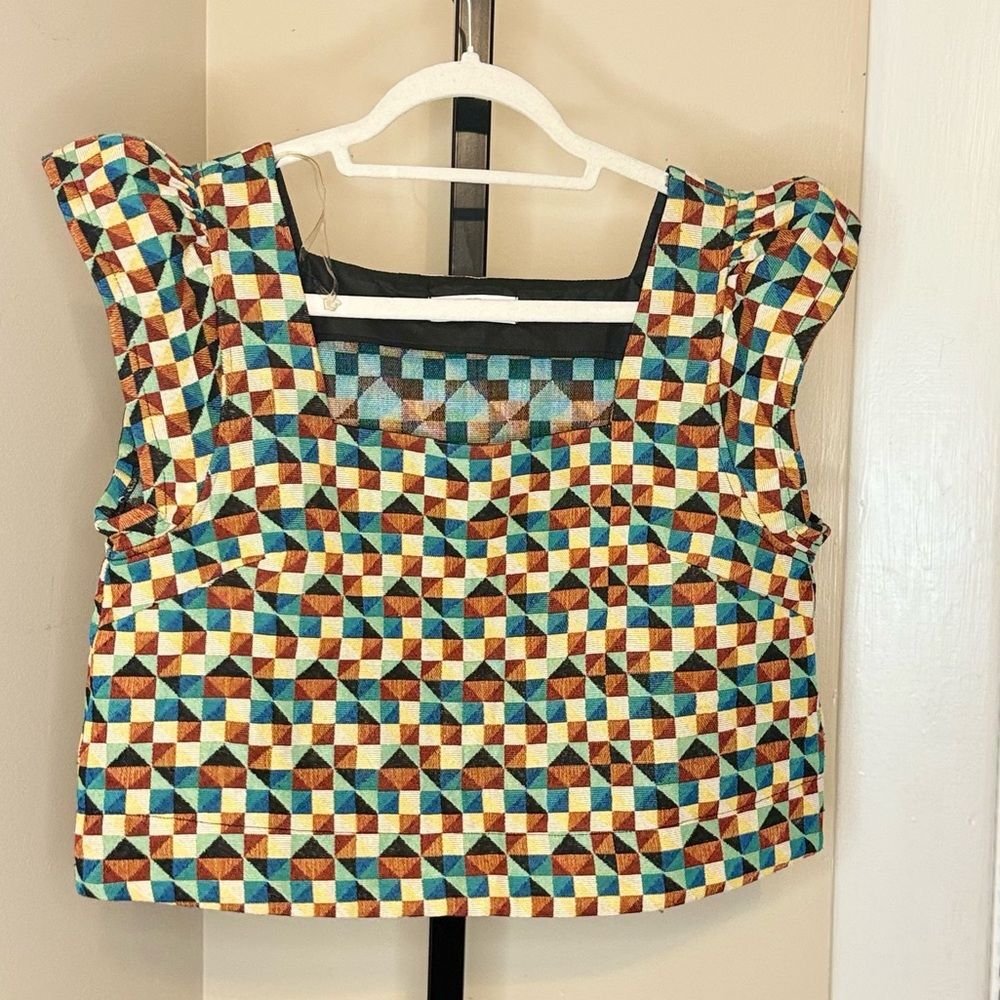 Everleigh Multicolor Geometric Crop Top